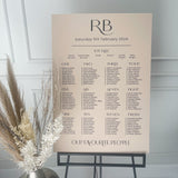 Beige Acrylic Wedding Table Plan