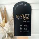 Order Of Events Wedding Welcome Sign With Mirror Accents