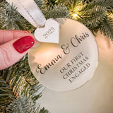 First Christmas Engaged Personalised Bauble