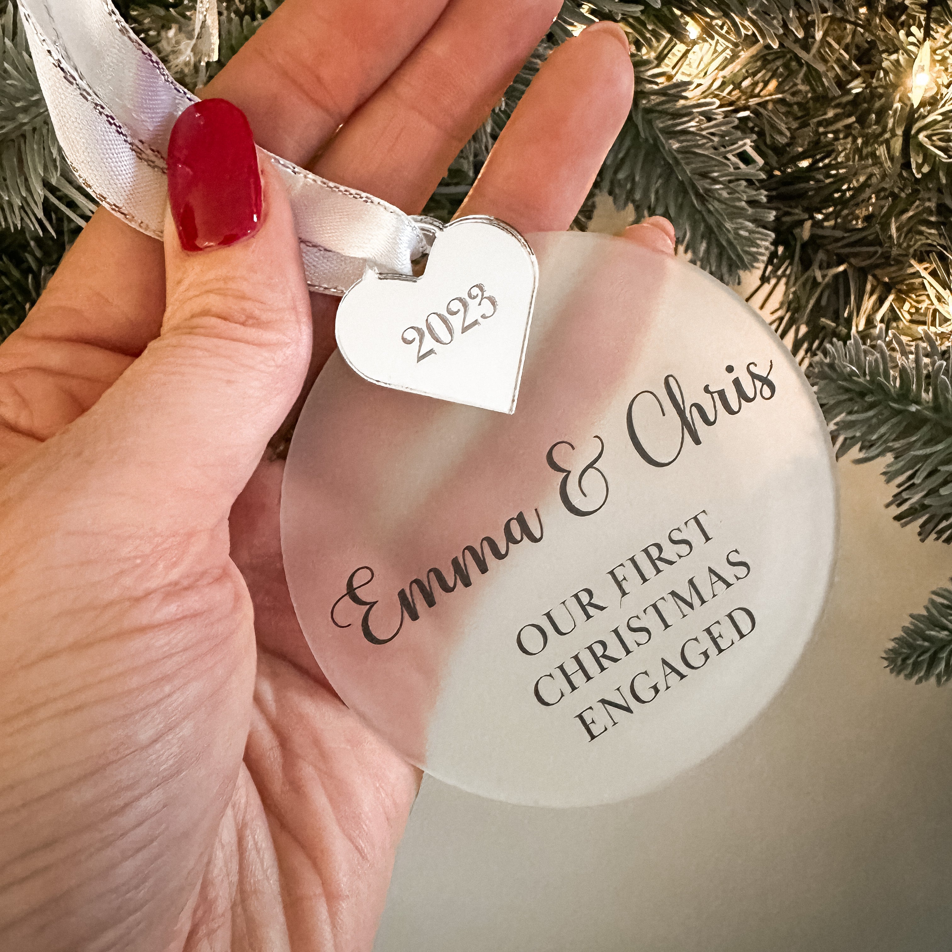Personalised Engaged Couples Christmas Gift 