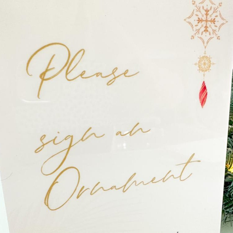Christmas Wedding Sign an Ornament Plaque