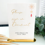 Christmas Wedding Tree 'Sign an Ornament' Plaque