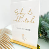 Christmas Wedding Gold Baby It's Cold Outside Sign