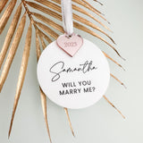 Marriage Proposal Personalised Christmas Tree Decoration