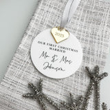 First Christmas Married Personalised Tree Decoration