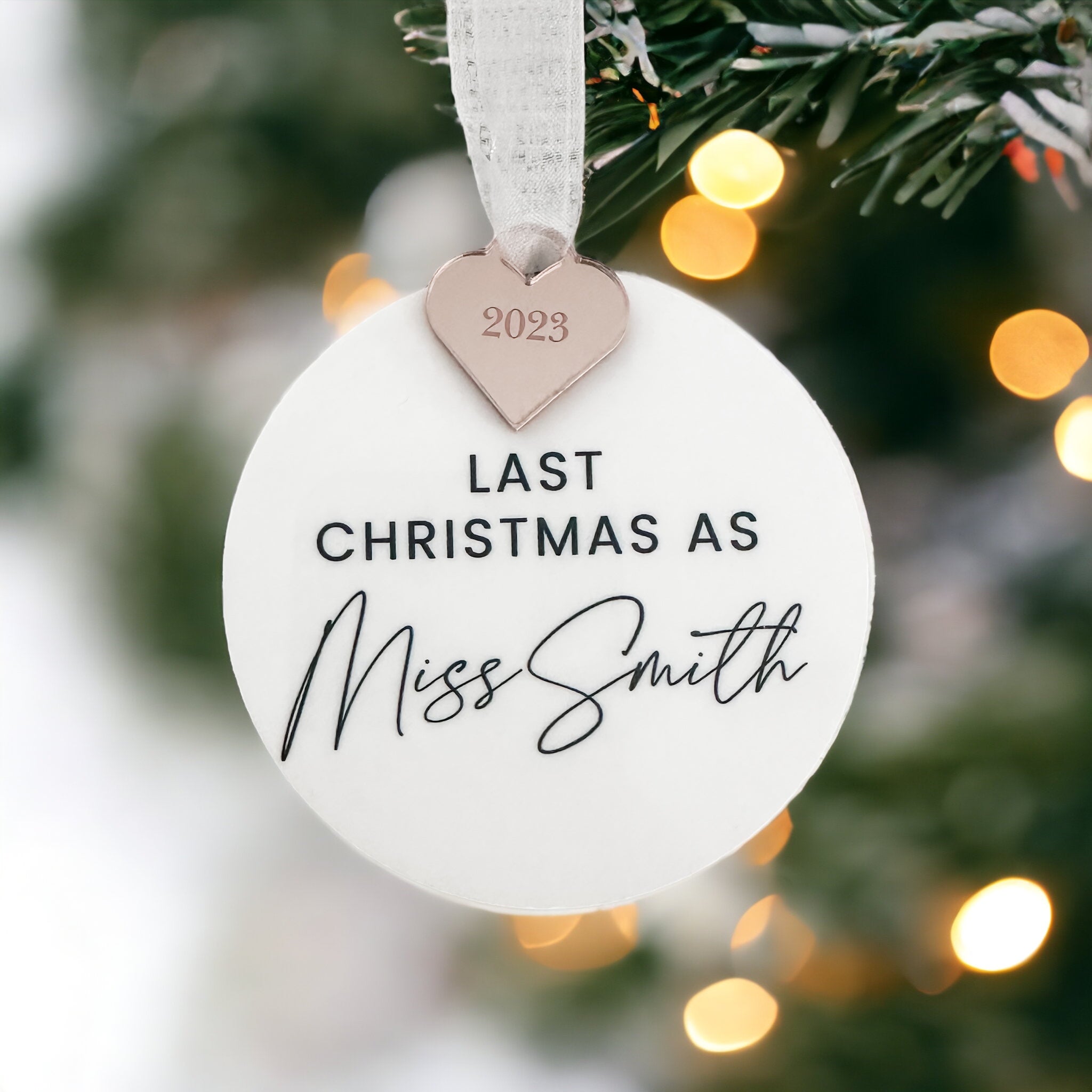 Fiance Personalised Bride To Be Christmas Bauble