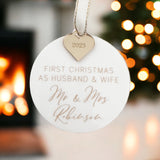 First Christmas As Husband & Wife Personalised Bauble