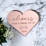 Personalised Wedding Favour Drinks Tokens