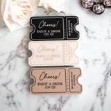 Cheers Wedding Favours - Personalised Drinks Tokens