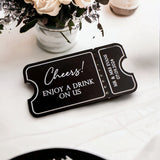 Monochrome Personalised Wedding Favours - Drinks Tokens