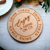 Free Drinks Tokens Wedding Favours