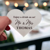 Black & White Wedding Drinks Tokens