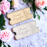 Cheers Personalised Wedding Favour Drinks Tokens