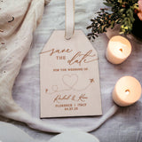 Wood Engraved Wedding Aboard Save The Dates