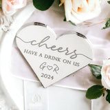 Wedding Personalised Drinks Tokens Table Décor