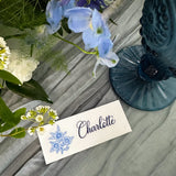 Blue & White Floral Event Place Names
