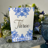 Bridgerton Inspired Wedding Table Numbers with Mirror Accents