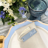 Luxury Powder Blue Wedding Place Card with Tassel