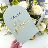 Mint Green & Gold Luxury Wedding Table Names