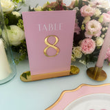 Dusky Pink Wedding Table Numbers