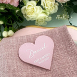 Dusky Pink Heart Wedding Place Names