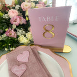 Dusky Pink Wedding Table Accessories