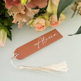 Terracotta Wedding Place Names with Tassel