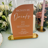 Luxury Acrylic Wedding Drinks Menu Sign