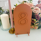 Terracotta 3D Minimalistic Wedding Table Numbers