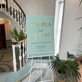 Green & Gold Luxury Wedding Welcome Sign