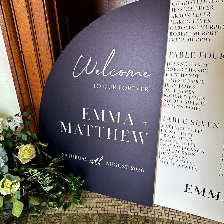 Navy & White Wedding Welcome Sign & Table Plan  Bundle