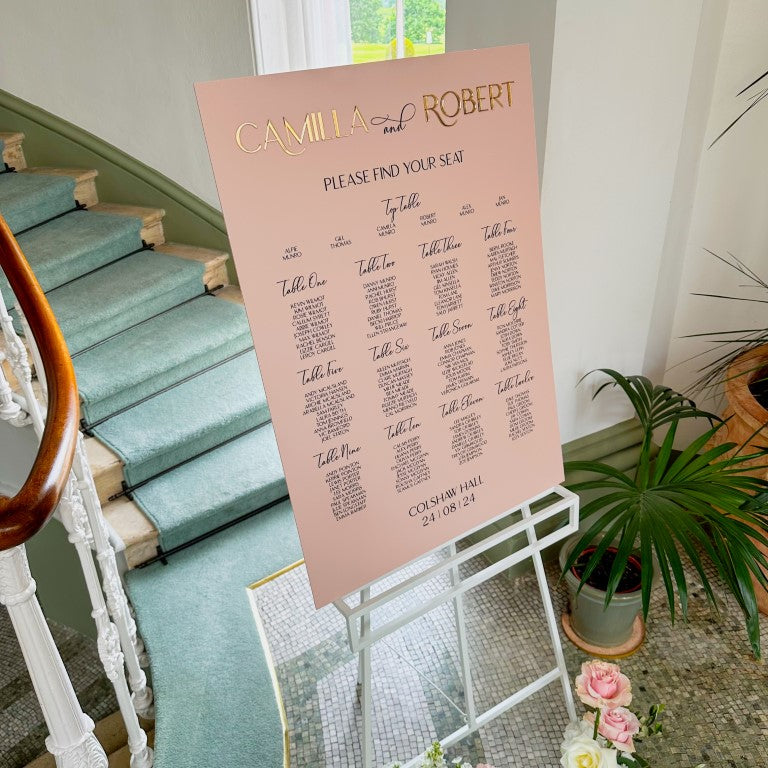 Personalised Nude Wedding Seating Chart