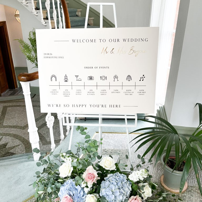 Black & White Wedding TimeLine Sign