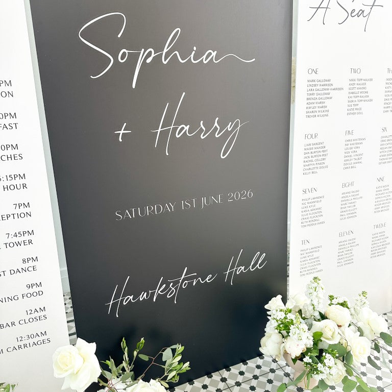 Black & White Wedding Welcome Sign Pack