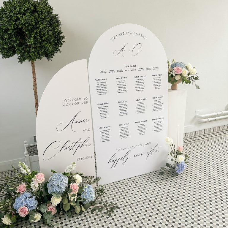 Personalised Wedding Welcome Sign & Table Plan 