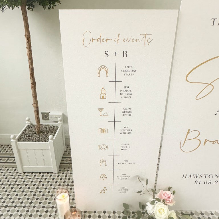 Order Of Events Wedding Sign Package