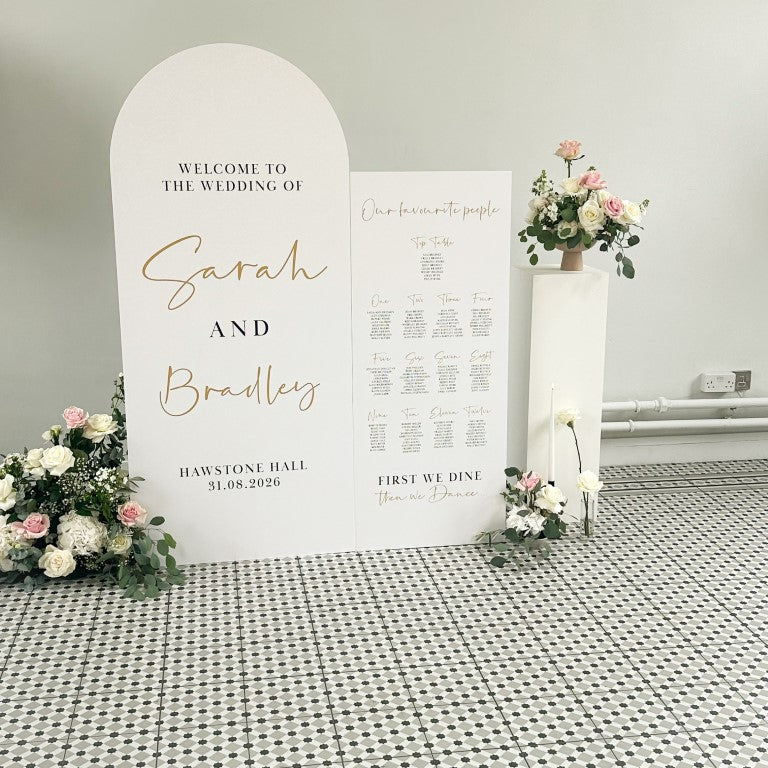 Luxury Wedding Seating Planner & Welcome Sign