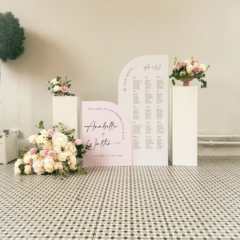 Pink & Cream Luxury Wedding Signage 