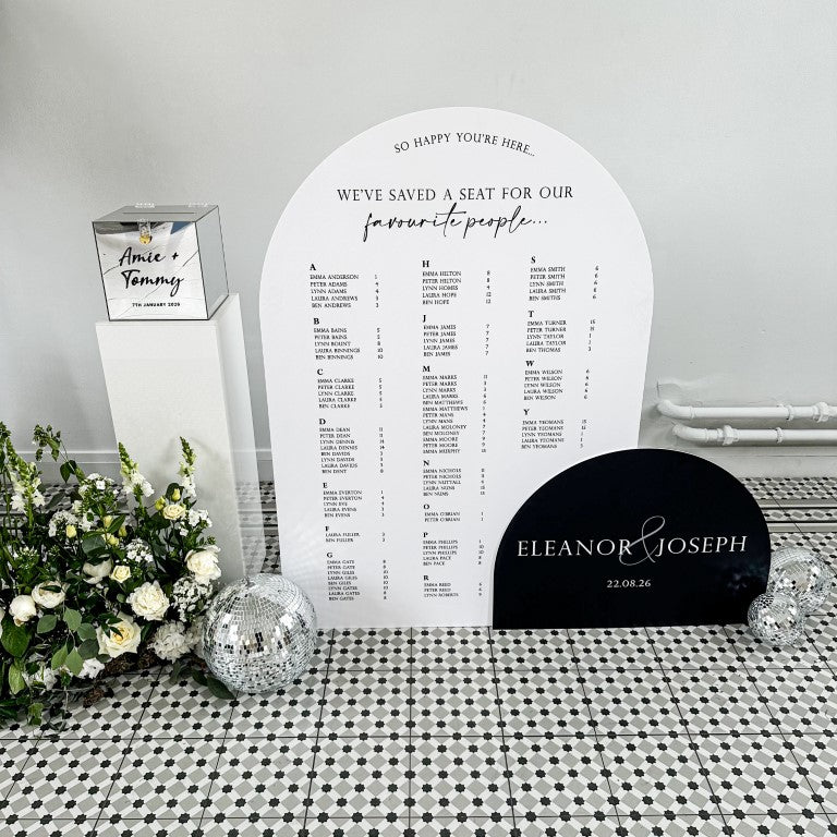 Alphabetical Table Plan & Welcome Sign