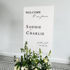 White & Black Personalised Wedding Welcome Sign