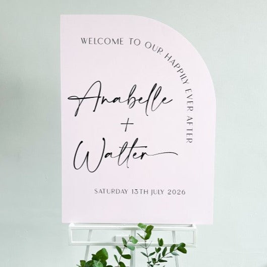 Pale Pink Wedding Welcome Sign