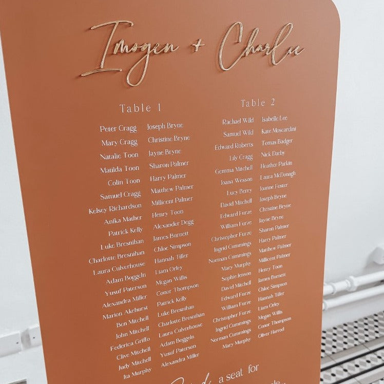 Autumn Wedding Table Plan