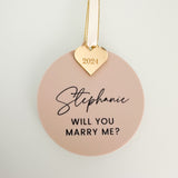 Marriage Proposal Personalised Christmas Bauble Gift