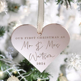 Newly Weds Christmas Heart Decoration