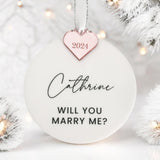 Will You Marry Me Personalised Christmas Bauble