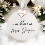 Personalised Bride To Be Christmas Bauble