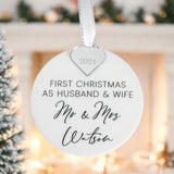 First Christmas As Husband & Wife Personalised Bauble