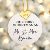 First Christmas Married Personalised Tree Decoration