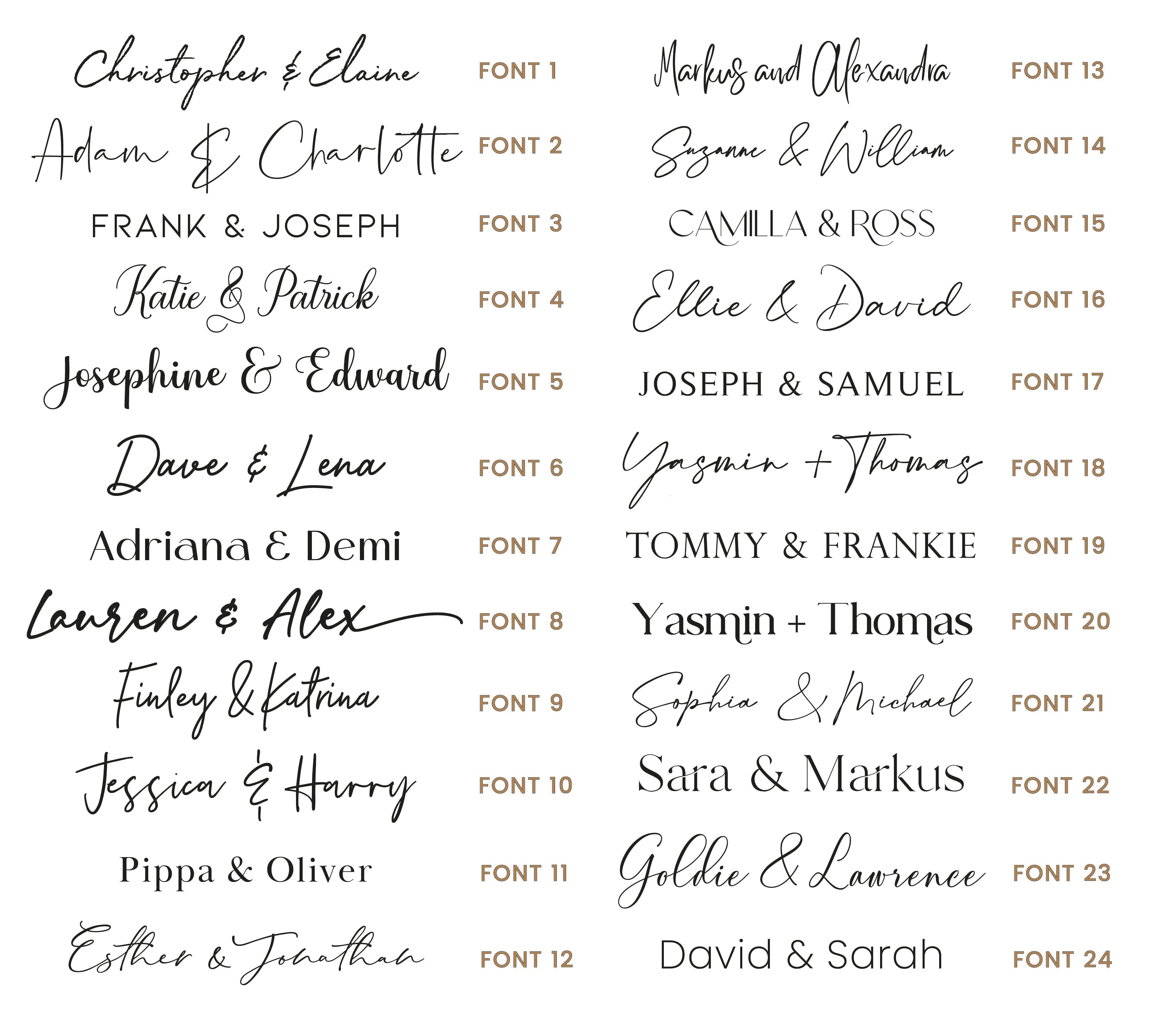 Elegant Wedding Seating Charts