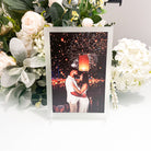 Double Sided Couples Portrait Personalised Wedding Table Number Centrepiece